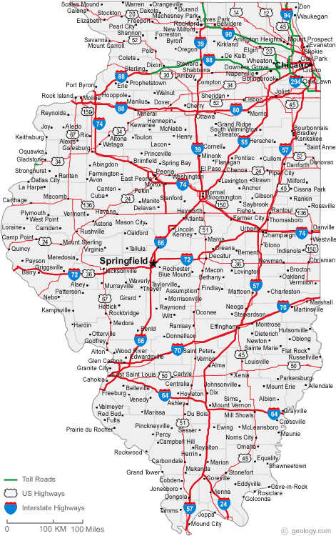 Map of Illinois Cities