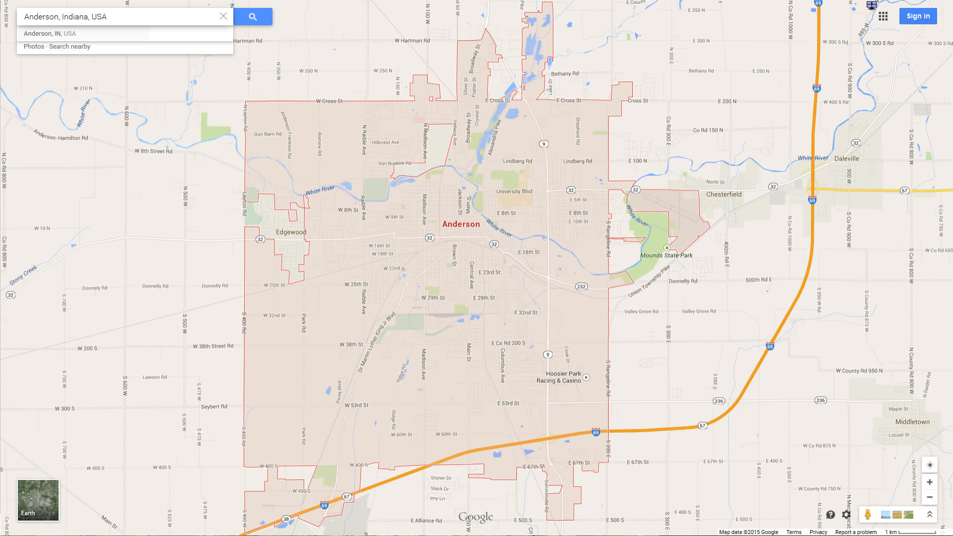 Anderson, Indiana Map