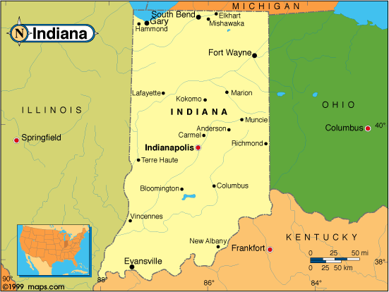 Map of Indiana