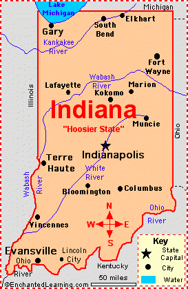 Map of the Indiana
