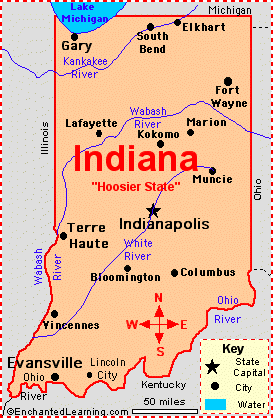 Map of the Indiana - Indiana Map