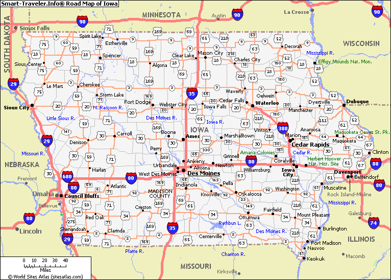 Iowa Route Map