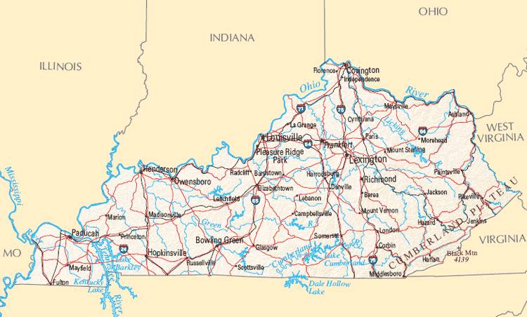 kentucky reference map