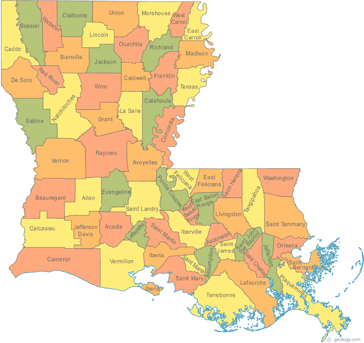 Map of the Louisiana