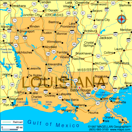 State Map of Louisiana