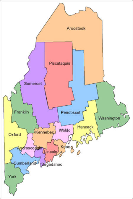 State Of Maine County Map Maine Counties Map State Of Maine County Map Maine Counties Map