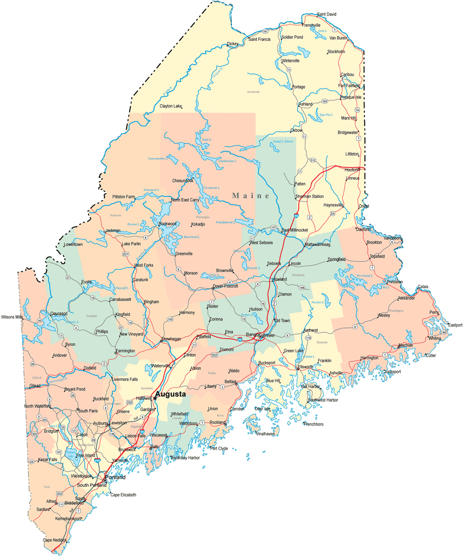 Map of the Maine