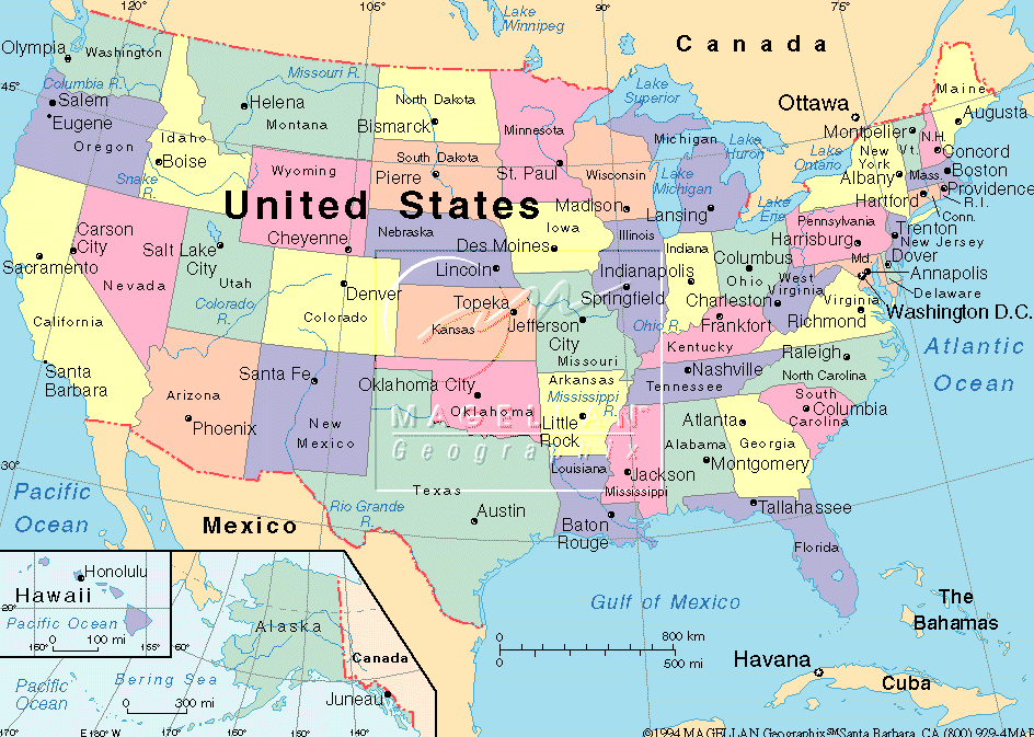United States Rivers And Lakes Map