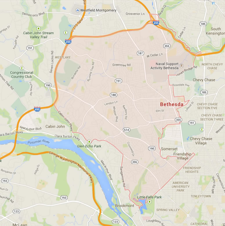 Bethesda Maryland Map