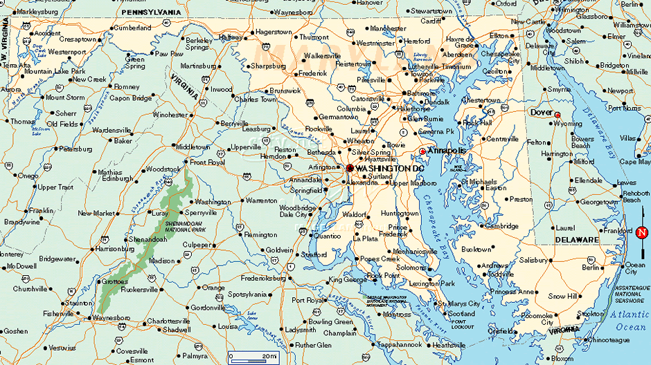 Map of the Maryland
