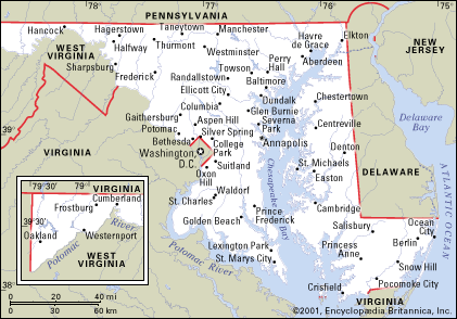 Maryland Cities Map