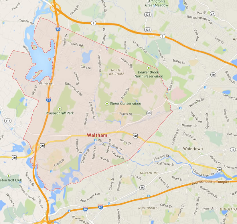 Waltham Massachusetts Map