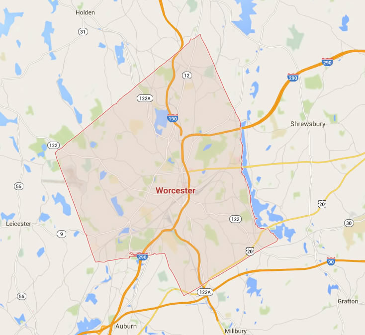 Worcester Massachusetts Map
