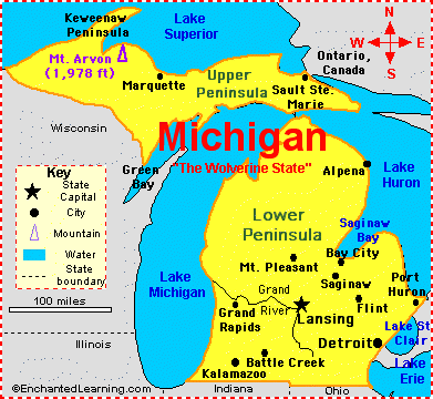 Map of the Michigan - Michigan Map