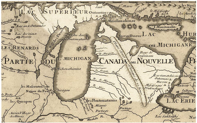 Michigan Historical Map 1718
