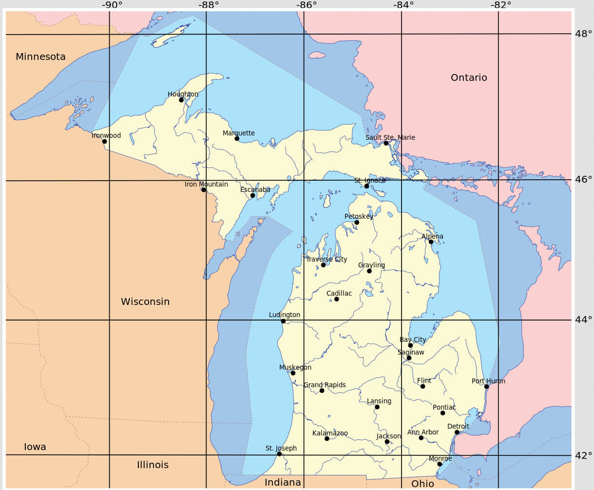 Michigan Territorial Waters Map