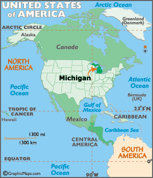 Michigan Where in USA Map