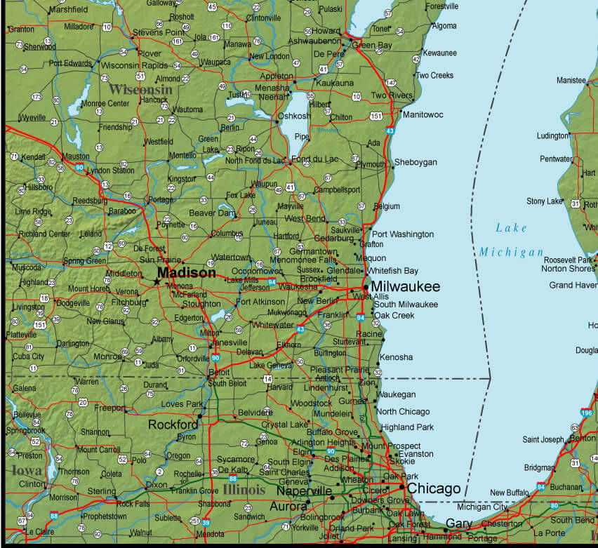 Cities of Michigan Map