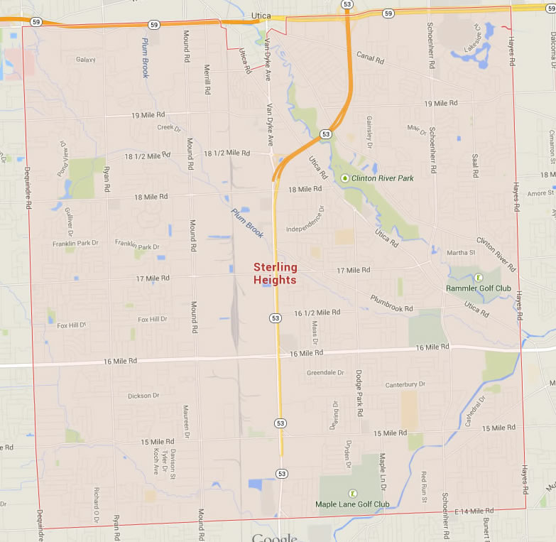 sterling heights michigan map usa