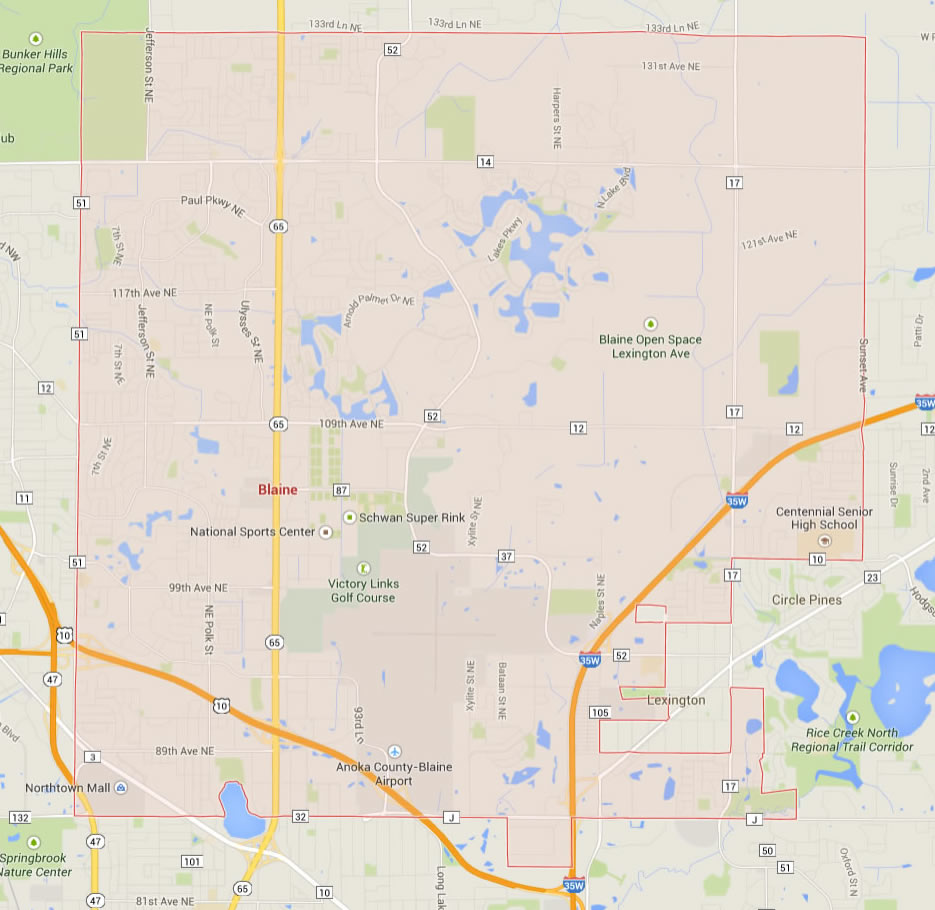 Blaine Minnesota Map