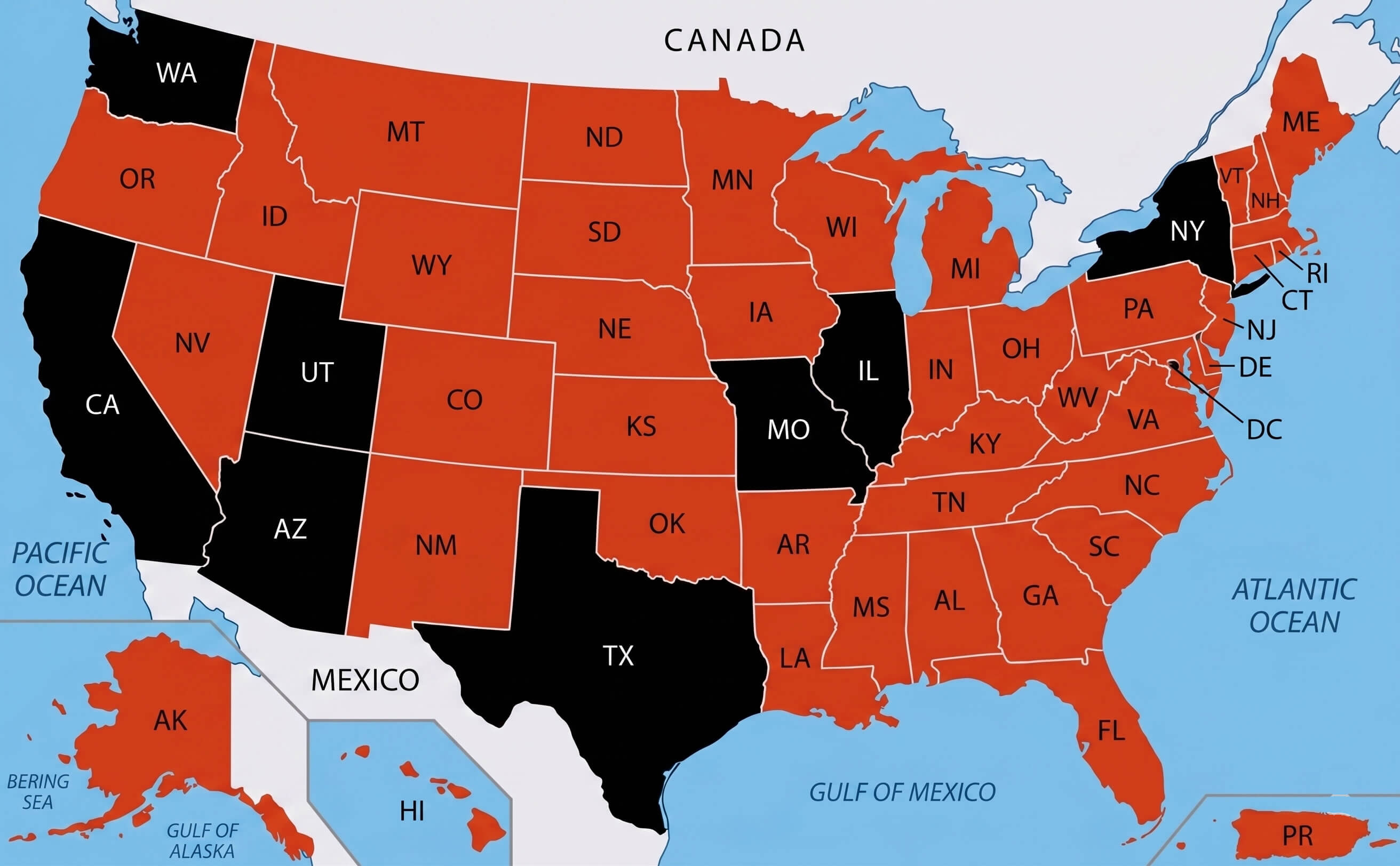 US H1N1 map