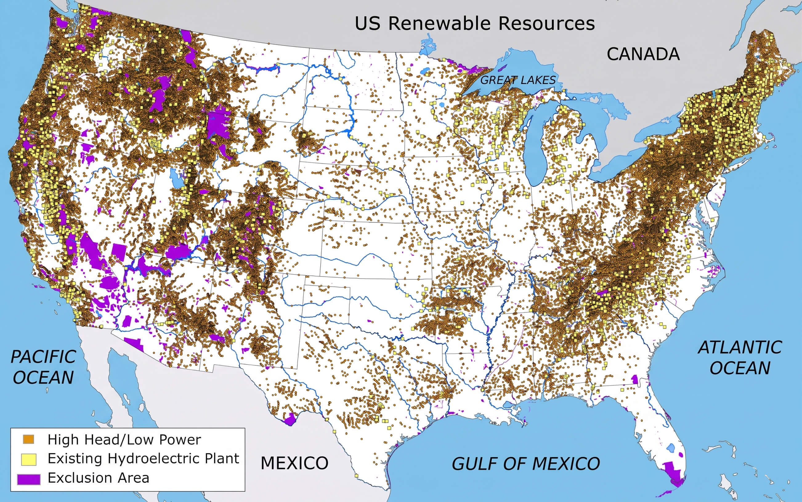 US renewable energy resources map