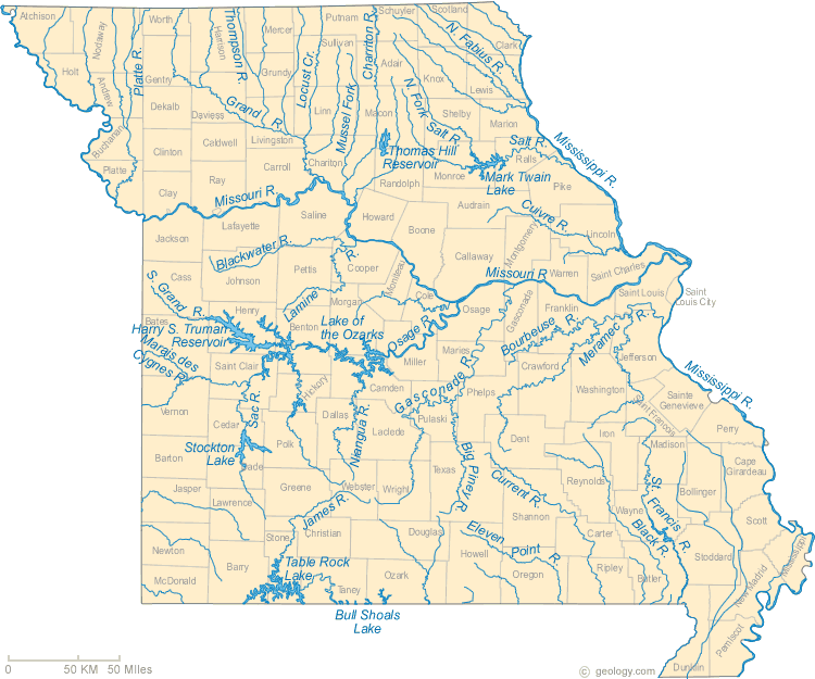 Missouri Rivers Map