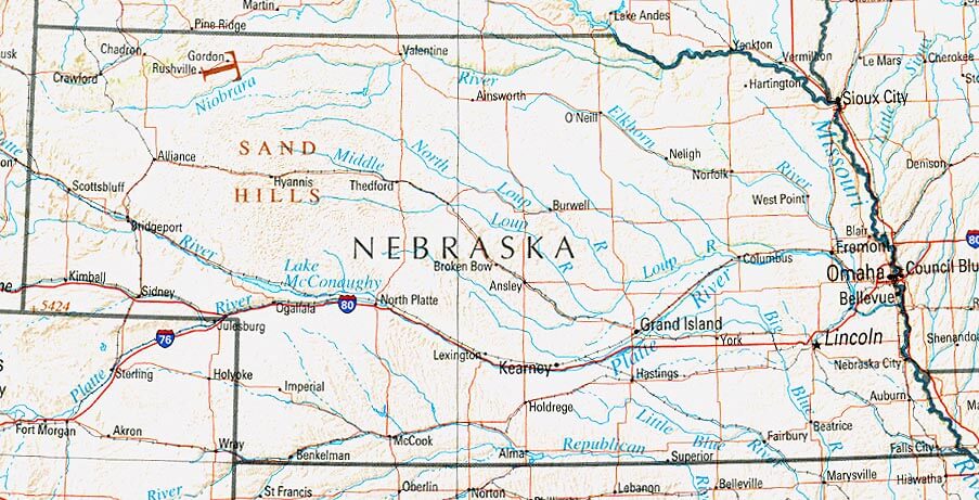 Nebraska Reference Map