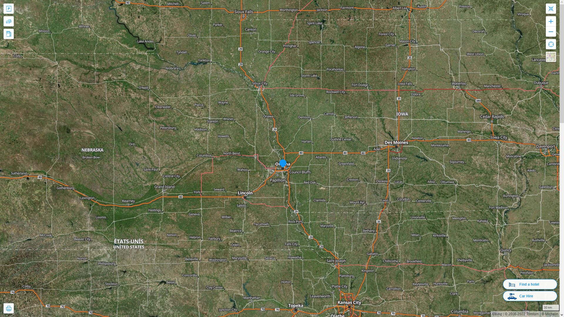 Omaha Nebraska Map - Omaha%20Nebraska%20Highway%20and%20Road%20Map%20with%20Satellite%20View 