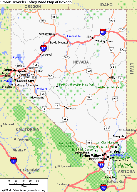 Map of Nevada US