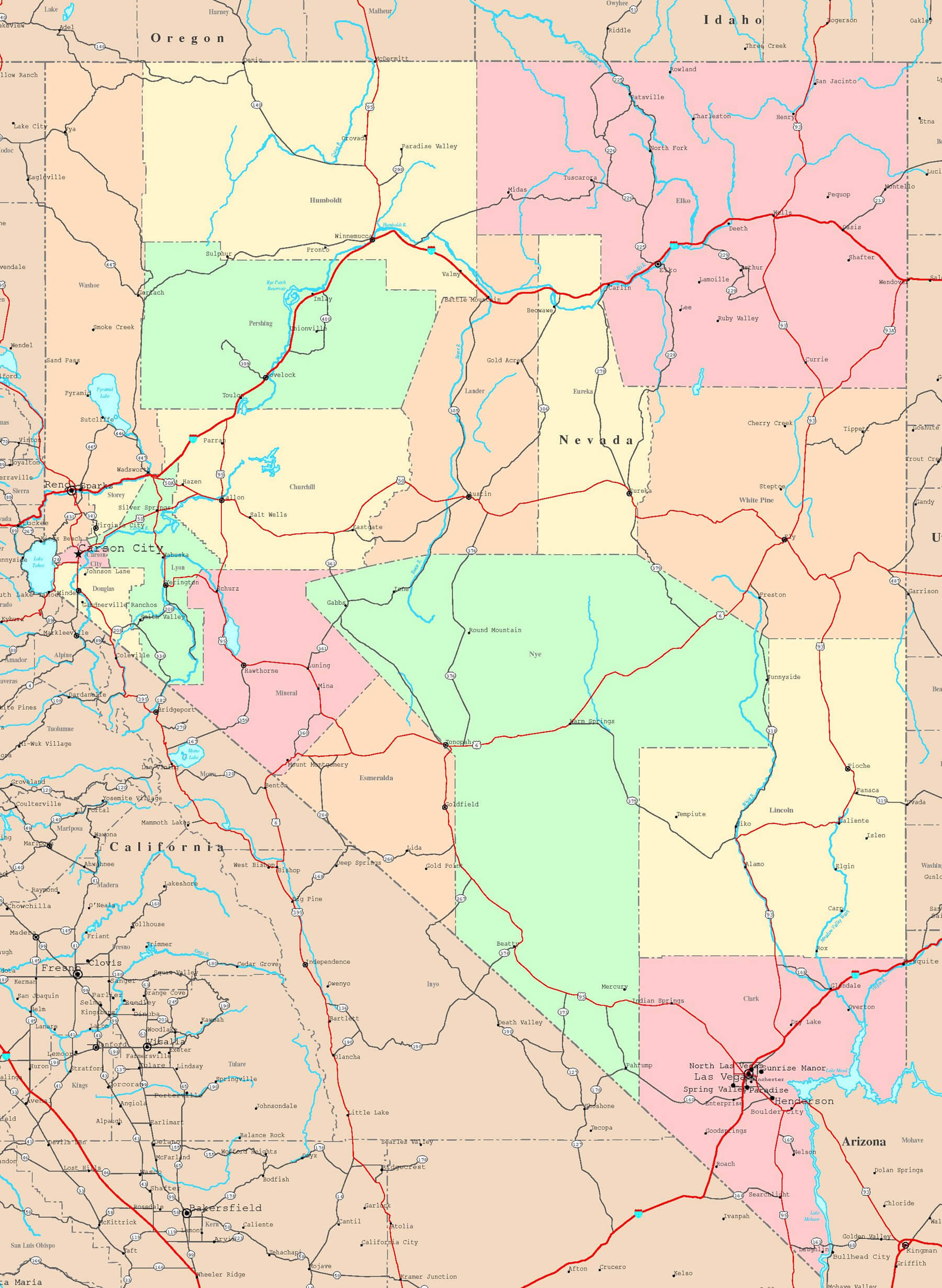 Nevada Political Map