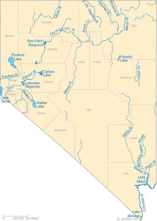 nevada rivers map