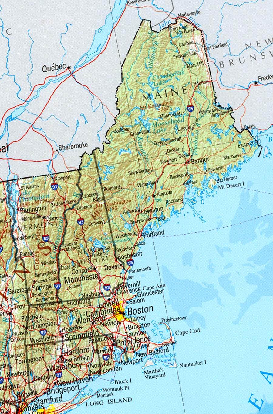 New Hampshire Boston Map