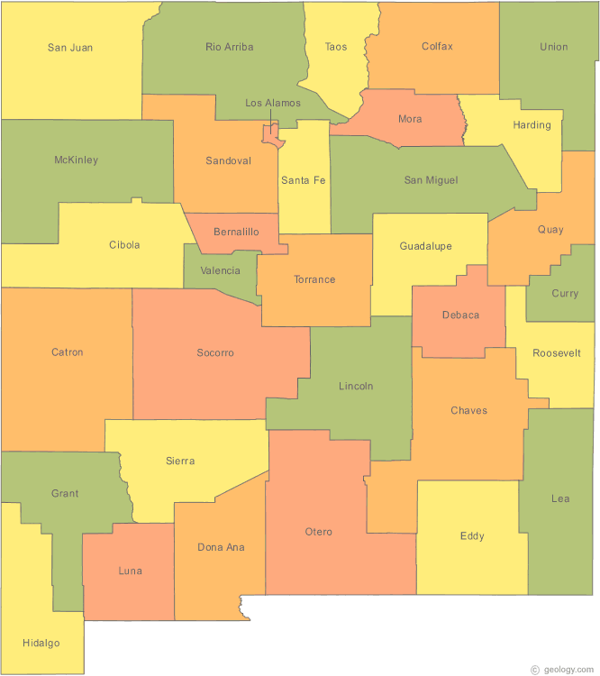 Map of the New Mexico