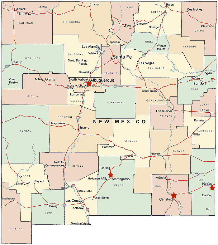 New Mexico Counties Map