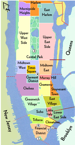 new york map manhattan