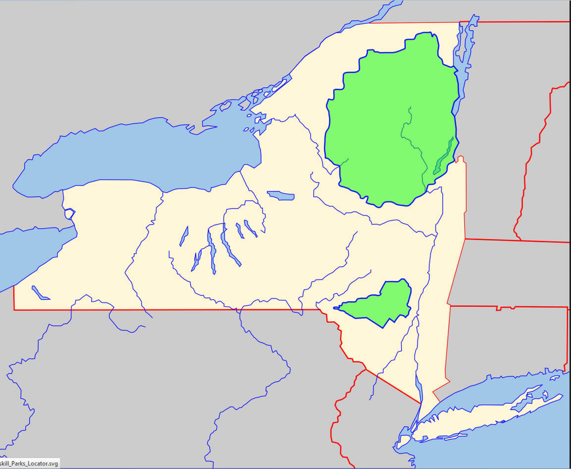 New York Adirondack and Catskill Parks Map