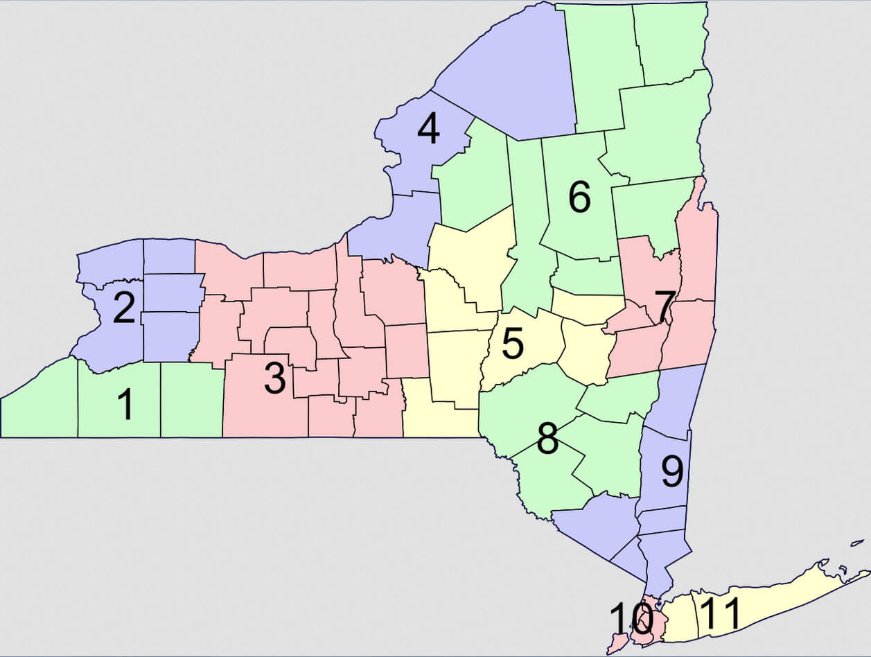 New York State Department Economic Development Regions Map