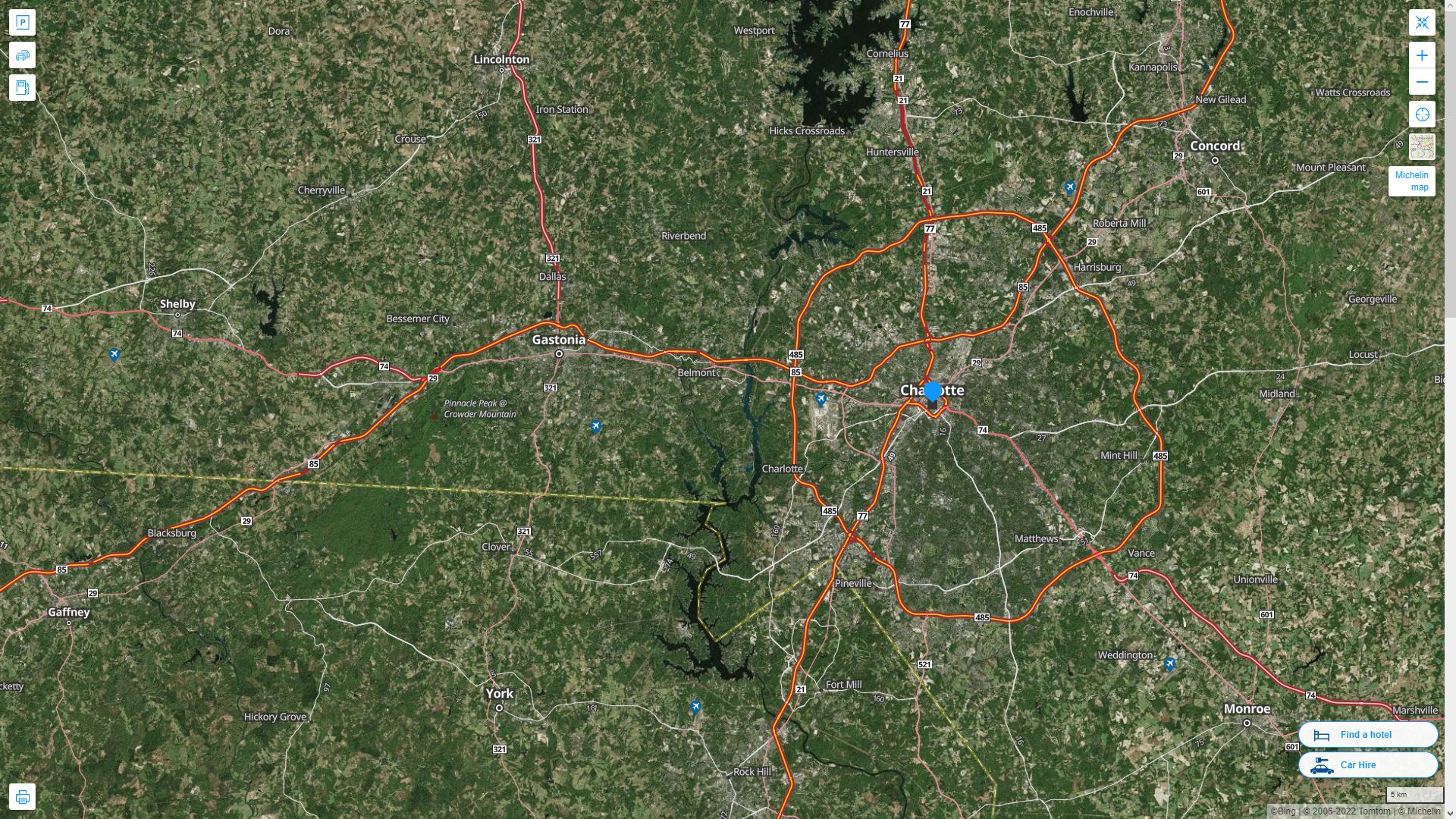 Charlotte, North Carolina Map