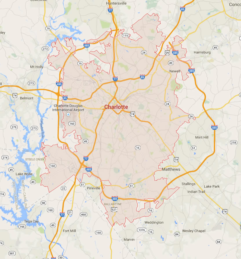 Charlotte North Carolina Map