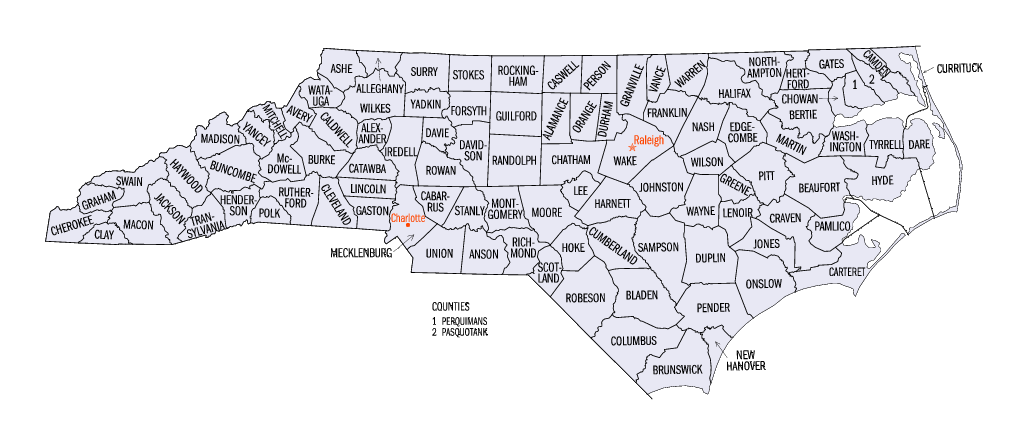 Map of the North Carolina