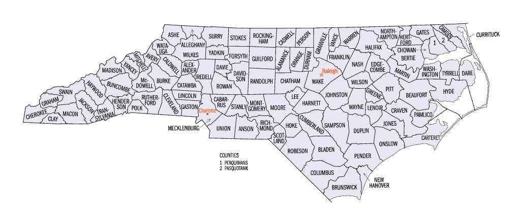 Map of the North Carolina - North Carolina Map