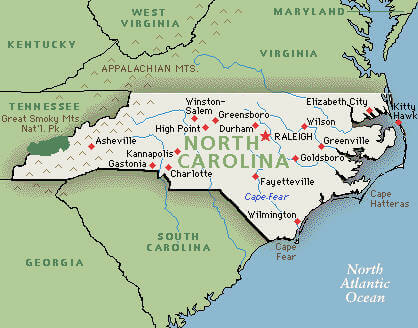 North Carolina State Map