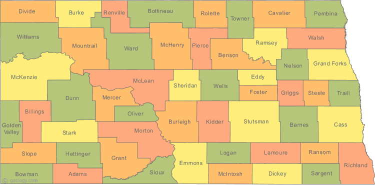 Map of North Dakota