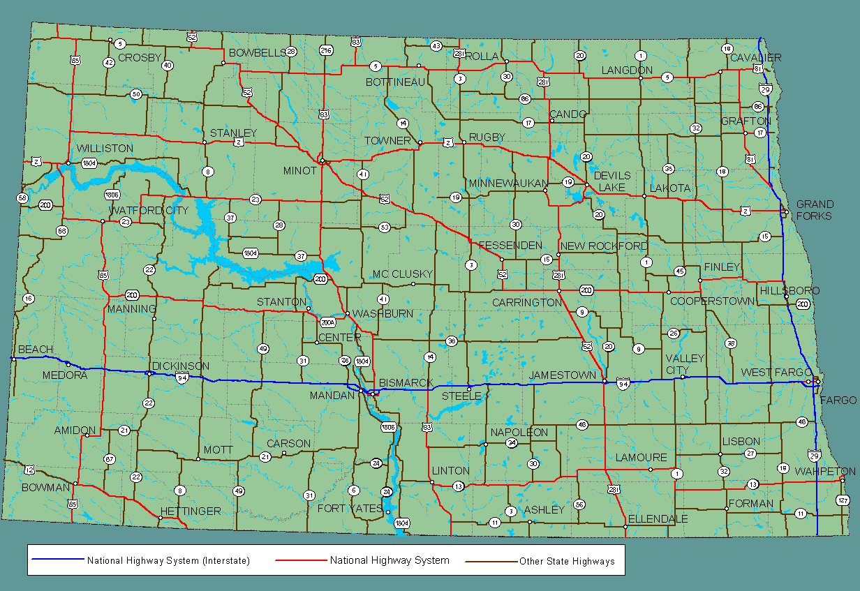 North Dakota Map USA