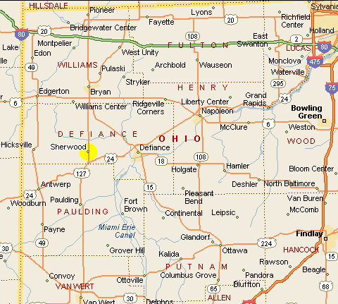 north west ohio map