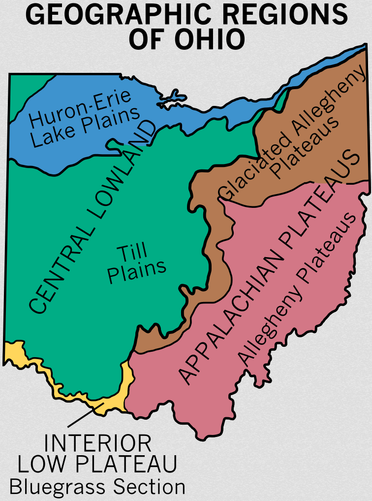 Ohio Geographic Regions Map
