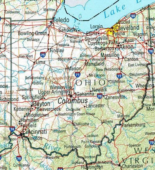 State Map of Ohio