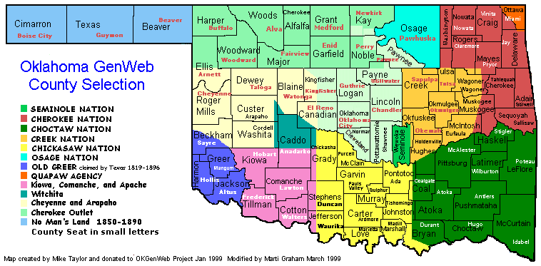 Oklahoma County Selection Map
