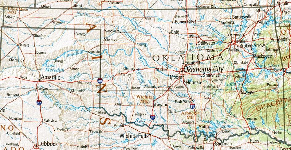 Oklahoma Map Oklahoma City